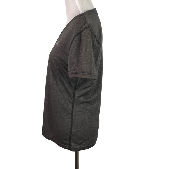 🟣🟣🟣 ADIDAS Women's Size Small Gray V Neck Athletic T Shirt - Picture 4 of 7